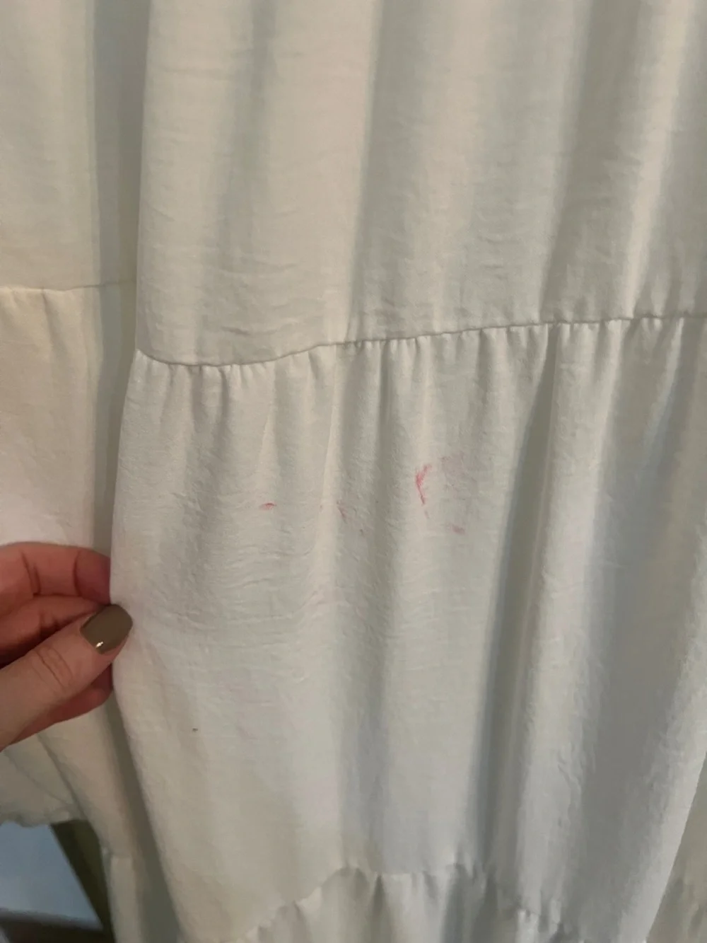 Topshop Maternity White Tiered V-Neck Maxi Dress with Tie - Picture 6 of 8